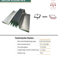 12m² Bodenplatte Füßboden Unterlage XPS mit PET Folie – Schalldämmung Warmdämmung Trittschalldämmung 3mm