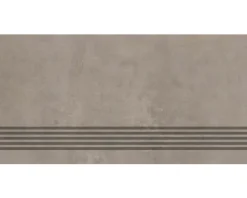 MIRAVA Feinsteinzeug Treppenstufe MANHATTAN Taupe 30 x 60 x 0,9 cm matt rektifiziert