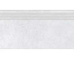 MIRAVA Feinsteinzeug Treppenstufe Seattle hellgrau 29,8 cm x 59,8 cm x 0,9 cm matt rektifiziert