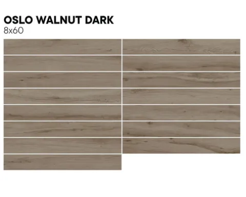 MIRAVA Sockelfliese OSLO walnut dark 8 x 60 cm