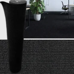 6 m² Selbstklebender Teppich Teppichboden Teppichbelag Bodenbelag Strapazierfähiger Wasserdicht – 120 cm x 500 cm (schwarz)