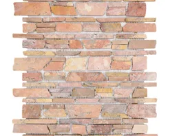 Natursteinmosaik MOS Brick 220 rot 30,5x30,5 cm