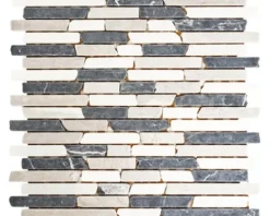 Natursteinmosaik MOS BRICK 1125 30,5x32,2 cm beige/grau/weiß
