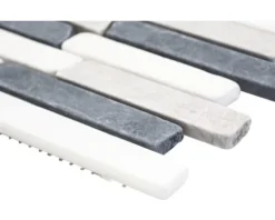 Natursteinmosaik MOS BRICK 1125 30,5x32,2 cm beige/grau/weiß