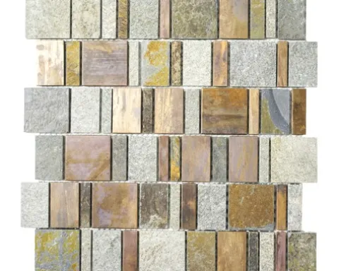 Natursteinmosaik XSK 585 braun/grau 30x30 cm