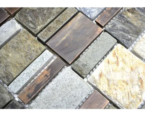 Natursteinmosaik XSK 585 braun/grau 30x30 cm