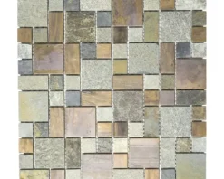 Natursteinmosaik XSK 595 braun/grau 30x30 cm