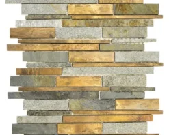 Natursteinmosaik XSK 565 mix grau/braun 30x31 cm