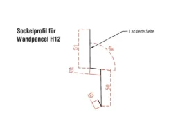 PRECIT Sockelprofil für Wandpaneel nussbaum 1000 mm x 51 mm x 15 mm x 50 m
