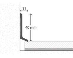 Prinz Sockelleiste Aluminium silber 11x40x2700 mm