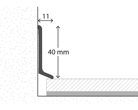 Prinz Sockelleiste Aluminium silber 11x40x2700 mm