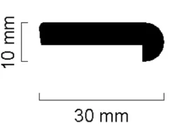 Profilleiste SF287 Fichte/Kiefer roh 2400 x 30 x 10 mm