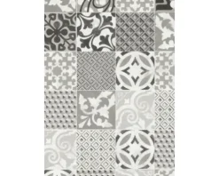 PVC-Boden Balder Fliesenoptik provence black & white Fliesen 20x20 cm 400 cm breit (Meterware)