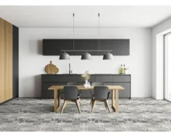 PVC-Boden Balder Fliesenoptik provence black & white Fliesen 20x20 cm 400 cm breit (Meterware)