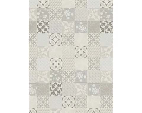 PVC-Boden Balder Fliesenoptik provence creme Fliesen 20x20 cm 200 cm breit (Meterware)