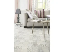 PVC-Boden Balder Fliesenoptik provence creme Fliesen 20x20 cm 200 cm breit (Meterware)