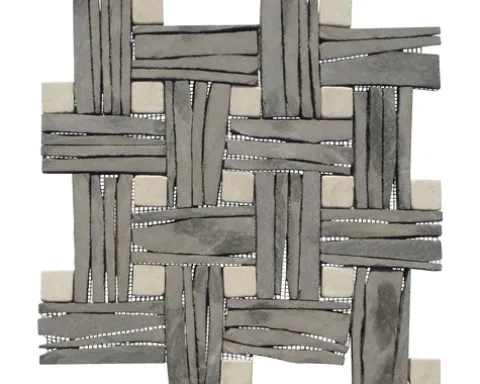Schiefer-Natursteinmosaik beige/anthrazit 30x30 cm