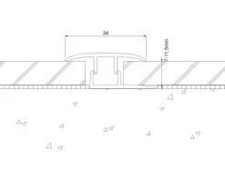 SKANDOR Übergangsprofil silber eloxiert inkl. Clipschiene 11x34x900 mm