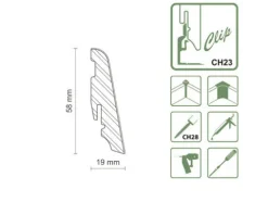 SKANDOR Sockelleiste Eiche Kaschmir SU60L 2400 x 58 x 19 mm
