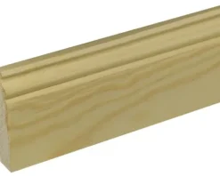 Sockelleiste Fichte/Kiefer lackiert rund astfrei 2400 x 96 x 18 mm