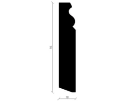 Sockelleiste Fichte/Kiefer lackiert rund astfrei 2400 x 96 x 18 mm