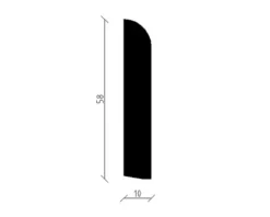 Sockelleiste Fichte/Kiefer lackiert rund astfrei 2400 x 58 x 10 mm