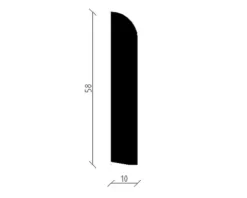 Sockelleiste Fichte/Kiefer roh rund astig 2400 x 58 x 10 mm