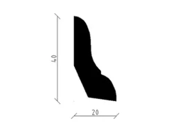 Sockelleiste SF384 Kiefer lackiert 2400 x 40 x 20 mm
