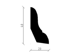 Sockelleiste SF384 Kiefer weiß lackiert 2400 x 40 x 20 mm