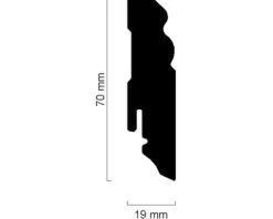 Sockelleiste SF278 MDF weiß grundiert 2400 x 70 x 19 mm