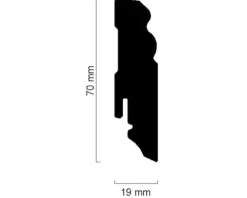 Sockelleiste SF278 MDF weiß lackiert 2400 x 70 x 19 mm