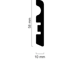 Sockelleiste SF263 MDF weiß lackiert 2400 x 58 x 10 mm