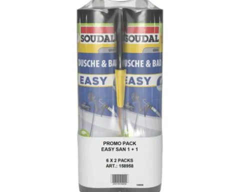 Soudal Dusche & Bad Easy Sanitär-Dichtstoff grau Duo-Pack 2 x 290 ml