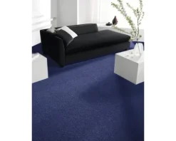 Teppichboden Velours Verona dunkelblau FB76 400 cm breit (Meterware)