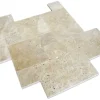 Travertin Bodenfliese Bari römischer Verband 1,2 cm Oberfläche und Kanten getrommelt