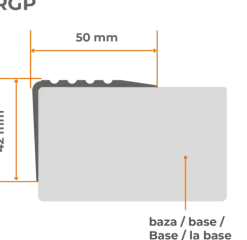 Treppenkantenprofil Selbstklebend 50x42 mm - Treppenprofil PVC für Treppenstufen, Treppenkantenschutz mit Rillen - 70 cm, Braun