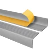 Treppenkantenprofil Selbstklebend 50x42 mm - Treppenprofil PVC für Treppenstufen, Treppenkantenschutz mit Rillen - 70 cm, Silber