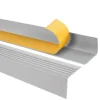 Treppenkantenprofil Selbstklebend 50x42 mm - Treppenprofil PVC für Treppenstufen, Treppenkantenschutz mit Rillen - 70 cm, Hellgrau