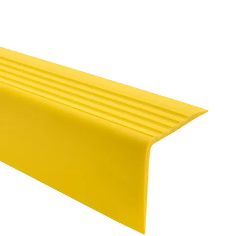 Treppenkantenprofil Selbstklebend 50x42 mm - Treppenprofil PVC für Treppenstufen, Treppenkantenschutz mit Rillen - 70 cm, Gelb