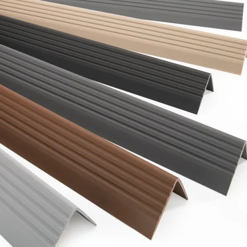 Treppenkantenprofil Selbstklebend 50x42 mm - Treppenprofil PVC für Treppenstufen, Treppenkantenschutz mit Rillen - 70 cm, Gelb