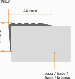 Treppenkantenprofil Selbstklebend 40x25 mm, Treppenprofil PVC für Treppenstufen, Treppenkantenschutz mit Rillen, Antirutsch - 110 cm, Ziegelfarbe