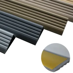 Treppenkantenprofil Selbstklebend 40x25 mm, Treppenprofil PVC für Treppenstufen, Treppenkantenschutz mit Rillen, Antirutsch - 110 cm, Grau
