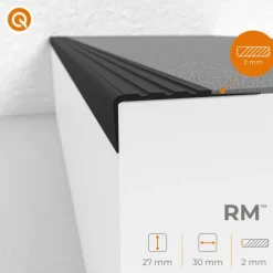 Treppenkantenprofil Selbstklebend 30x27 mm - Treppenprofil PVC für Treppenstufen, Treppenkantenschutz mit Rillen - 70 cm, Braun