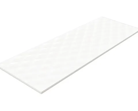 Wandfliese Optic Snow weiß 3D glänzend 30x90 cm rektifiziert