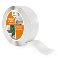 Weichsockelleiste, Breite Sockelleiste 70 x 20 mm, PVC Knickleiste für Wand, Boden, Flexibel, Weiß, 25 Meter