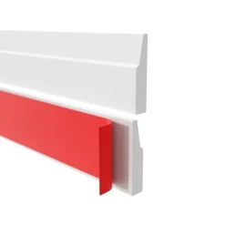 Weichsockelleiste, Sockelleiste Selbstklebend 32 mm, PVC, Flexibel - Weiß, 5 Meter