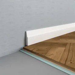 Weichsockelleiste, Sockelleiste Selbstklebend 32 mm, PVC, Flexibel - Weiß, 5 Meter