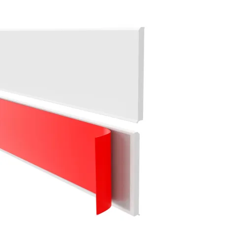 Weichsockelleiste, Sockelleiste Selbstklebend 100 mm, PVC, Flexibel - Weiß, 10 Meter