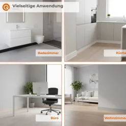 Weichsockelleiste, Sockelleiste Selbstklebend 100 mm, PVC, Flexibel - Weiß, 10 Meter