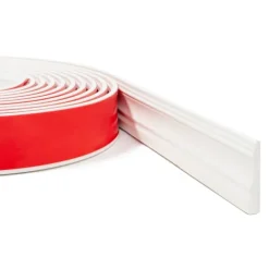 Weichsockelleiste, Sockelleiste Selbstklebend 32 mm, PVC, Retro Design, Flexibel - Weiß, 5 Meter
